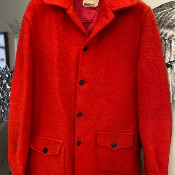 Vintage Hudson's Bay Red Wool Blanket Coat - Picture 3 of 5